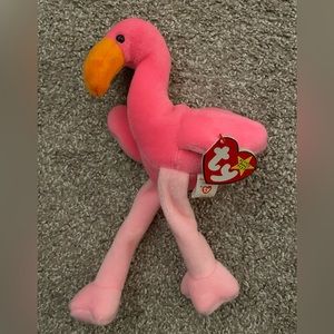 1995 Vintage Ty Beanie Baby. Pink Flamingo. ‘Pinky’
